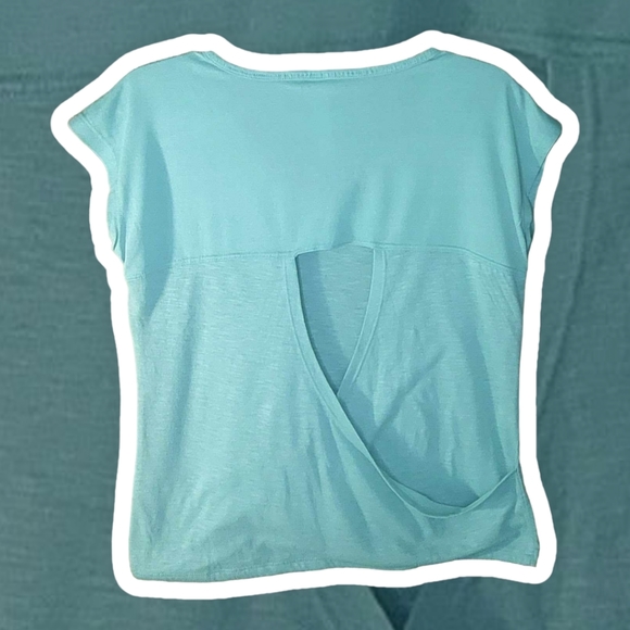 Bally's Fitness | Women's Teal Open-Back Short-Sleeve Top | Size Small | - Picture 3 of 4